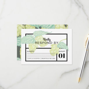 Rústica y moderna Beer Hops Boda Tarjeta RSVP