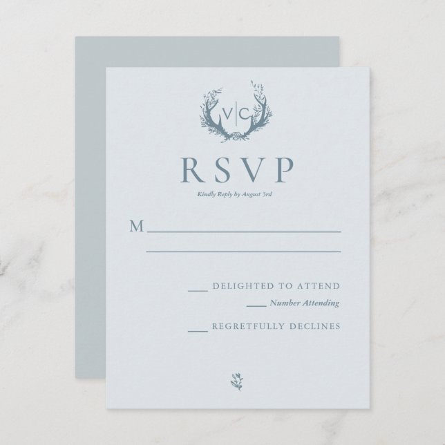 Rústicas anhelas con flor | RSVP de boda (Anverso / Reverso)