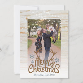 Rústicas Antlers Fotos String Light Feliz Navidad