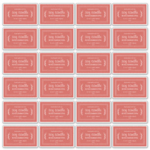 Rústicas etiquetas de velas de soja caseras de 24x