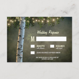 Rústicas luces Birch Bark Tree Wedding Tarjetas RS