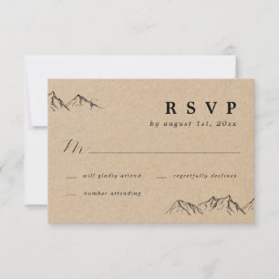 Rústicas Montañas y Árboles de Boda RSVP