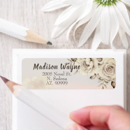 Rústicas rosas blancas polvorientas Etiquetas de d