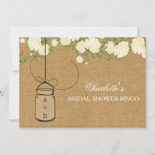 Rústicas tarjetas de bingo de ducha de novia de Ro