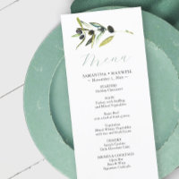 Rústico acuarela Olive Branch Menús de decoración 