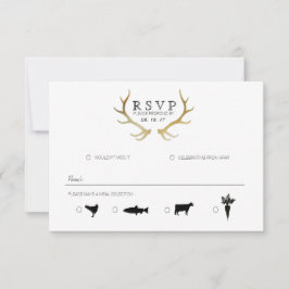 Rústico Antler De Oro | Elegante RSVP