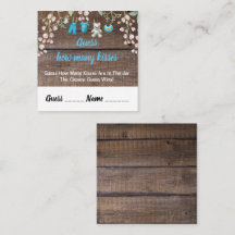 Rústico Baby Shower adivina cuántas tarjetas de be