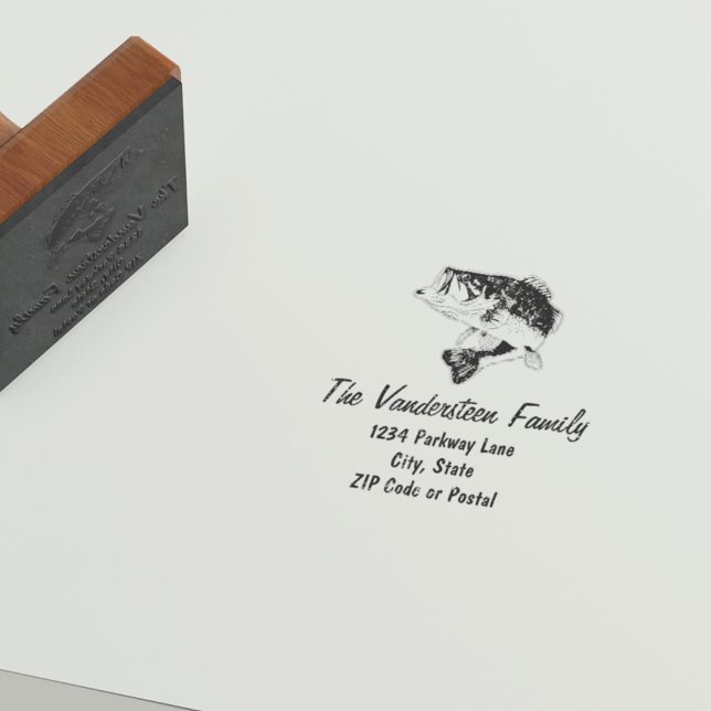 Rústico Bass Fish Sports Family Nombre Sello de Re (Subido por el creador)