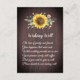 Rústico Boda de girasoles deseando buenas tarjetas