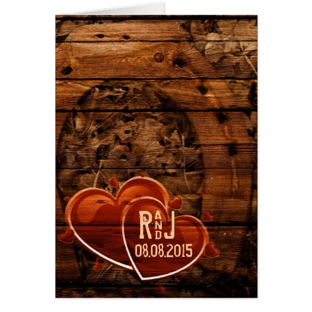 Rústico Boda de la herradura de la madera de grano (Frente)