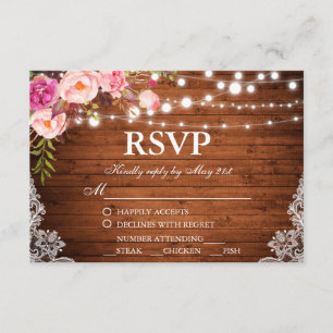 Rústico Boda Luces Florales de Madera Lace RSVP co