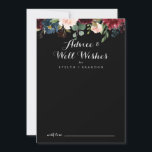 Rústico Boda negro, tarjeta de consejo<br><div class="desc">Esta rústica tarjeta de consejo de boda negro es perfecta para un boda clásico. El diseño se caracteriza por un radiante de color burdeos, rojo, marino, azul y rubor y unas bonitas flores pintadas a mano con un fondo negro que inspiran la belleza natural. Estas tarjetas son perfectas para un...</div>