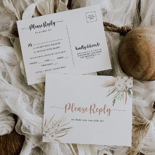 Rústico Boho Elegante Menú Floral Elección RSVP