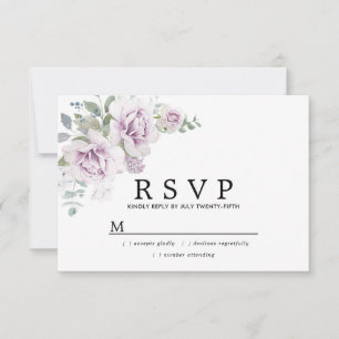 Rústico Boho Rosa morado Floral Quinceanera RSVP