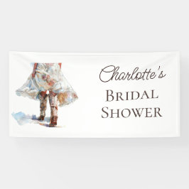 Rústico boota pancarta de ducha de novia occidenta