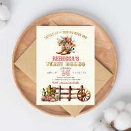 Rústico Boots Cowgirl primera invitación de cumple