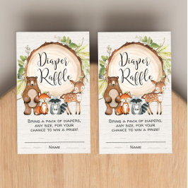 Rústico bosque lindos animales tarjetas de rifa de