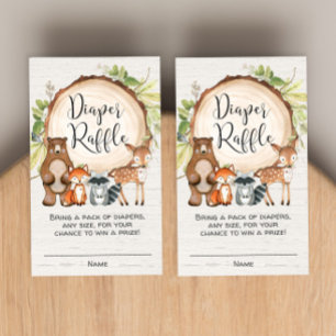 Rústico bosque lindos animales tarjetas de rifa de