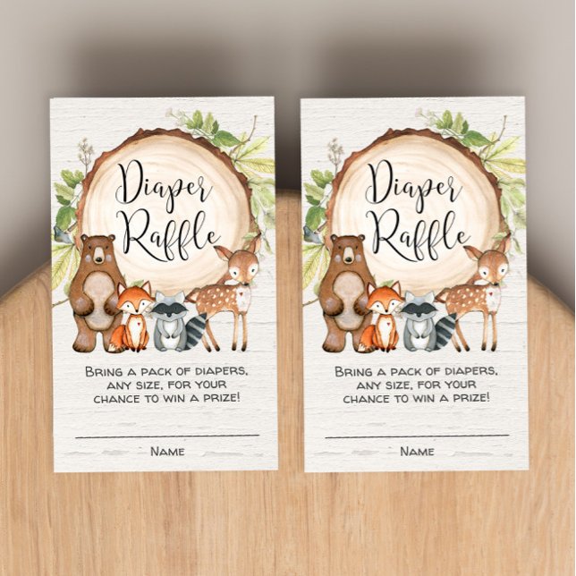 Rústico bosque lindos animales tarjetas de rifa de (Subido por el creador)