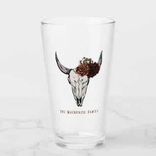 Rústico Calavera de toro y nombre de familia de Ro