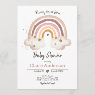 Rústico Chica de invitación a Baby Shower en el ar