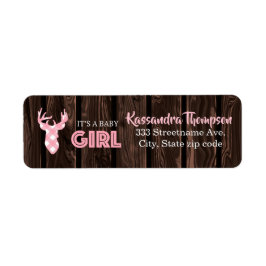 Rústico ciervo rosado es una etiqueta de dirección