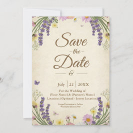 Rústico Cottagecore Guardar la tarjeta de fecha