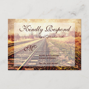 Rústico Country Railroad Tracks Boda Tarjetas RSVP
