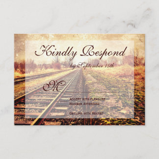 Rústico Country Railroad Tracks Boda Tarjetas RSVP