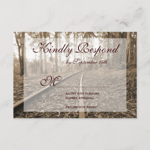 Rústico Country Railroad Tracks Boda Tarjetas RSVP