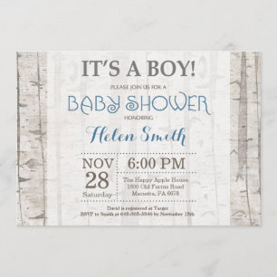 Rústico de invitación a Baby Shower de Woodland Bo
