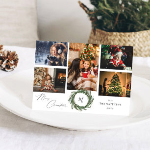 Rústico de monograma de la corona 5 foto Feliz Nav