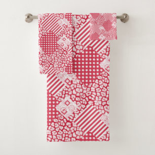 Rústico de mosaico rojo y blanco