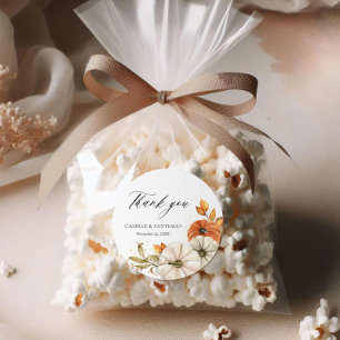 Rústico de otoño gracias adhesivos de bodas