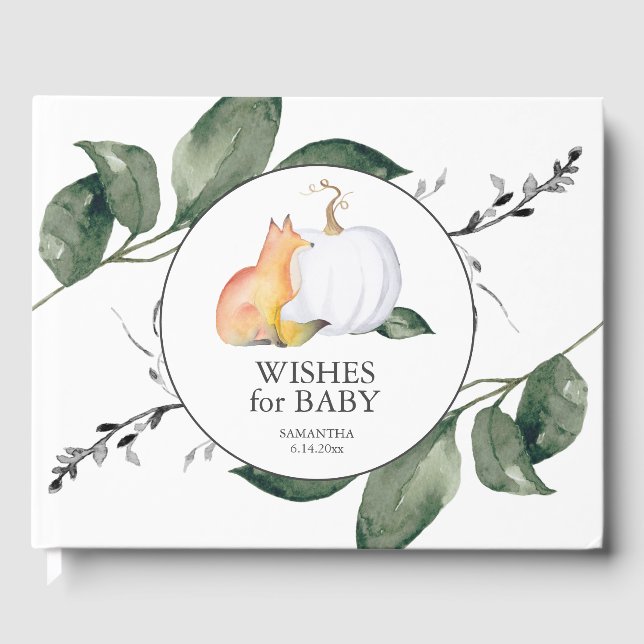 Rústico del libro de invitados de Baby Shower (Anverso)
