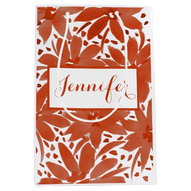 Rústico diseño floral personalizado en bolsa de re (Anverso)