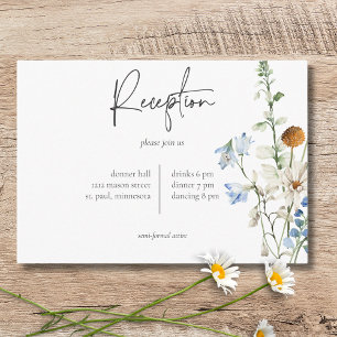 Rústico Dusty Blue Wildflowers & Daisies Recepcion