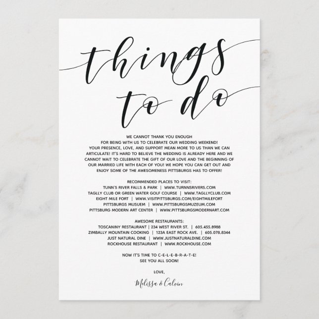 Rústico elegante Boda Bienvenida y Tarjeta Itinera (Anverso)