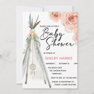 Rústico Floral Boho Dreamcatcher Teepee Watercolor