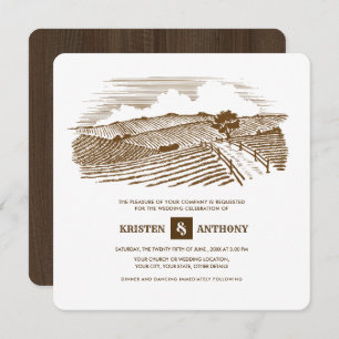 Rústico   Granja   Invitaciones a la Boda de Mader