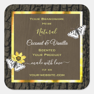 Rústico Grano de madera Dark Brown Etiquetas de pr