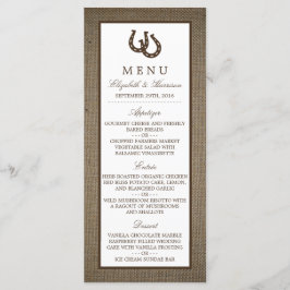 Rústico Herradura De Campo En El Menú Boda Burlap