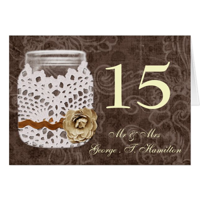 Rústico Lace Wraped Mason Jar Boda (Anverso (Horizontal))
