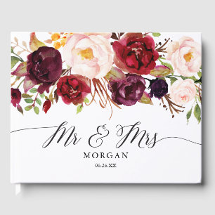 Rústico libro de Bodas de Borgoña Marsala