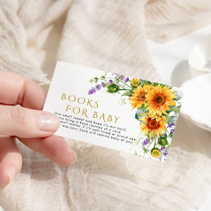 Rústico libro de girasoles y lavanda para tarjeta 