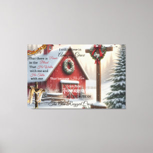 Rústico lienzo de granero que aún creo en asombros