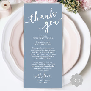 Rústico lugar Boda de la cena Gracias tarjeta