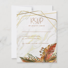 Rústico marco de oro de otoño Boda de olimón RSVP 