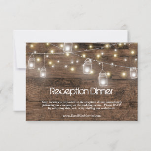 Rústico Mason Lights Recepción Cena RSVP Entree