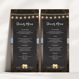 Rústico menú "Cheers and Beers" 4x9 cena